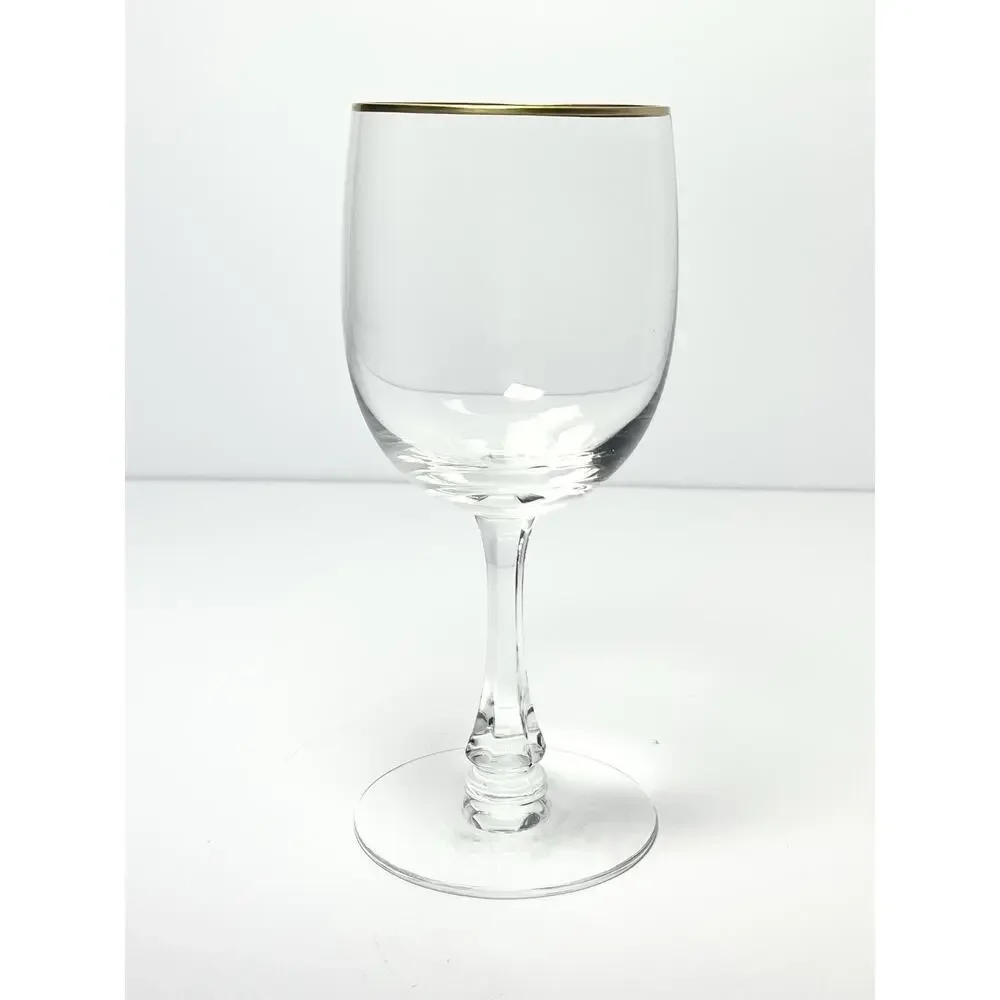 Fostoria “Classic Gold” Set of 6 Water Glasses 6 3/4” 10oz Signed